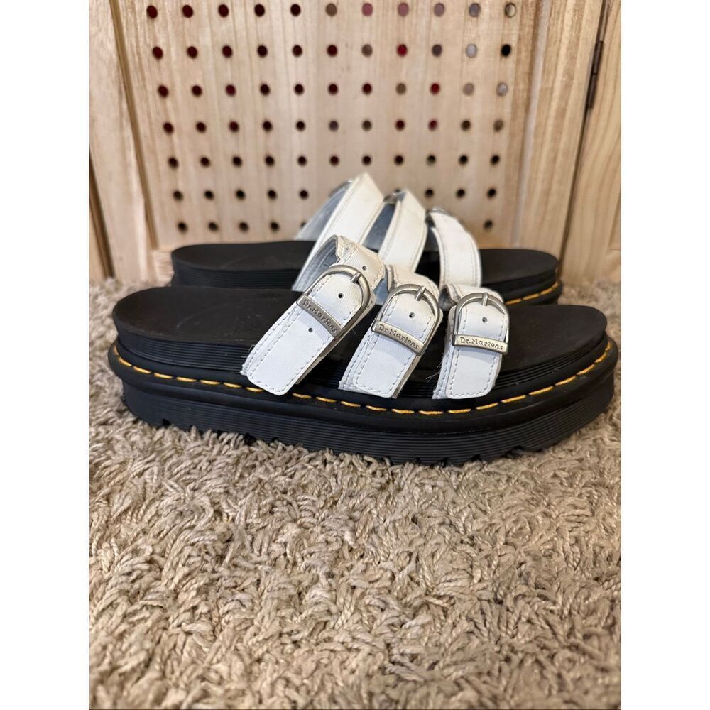 Dr. Martens Blaire Slide Sandals White Size 39 US 8